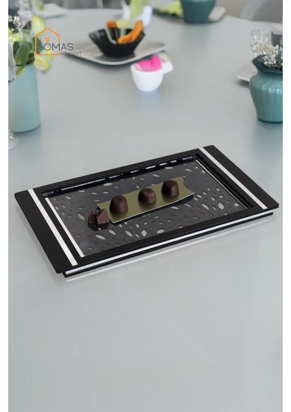 Premium Gümüş Dekoratif Ahşap Camlı Sunum Tepsisi, Ahşap Camlı Sunum Tepsisi, Tepsi fırsatları