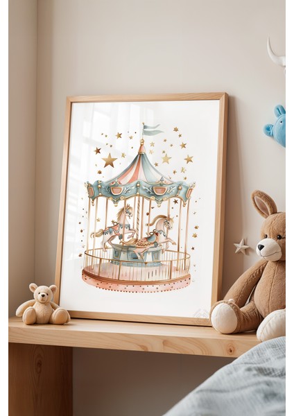 Çocuk Odası, Bebek Odası Ahşap Çerçeveli Poster, Tablo NO:106