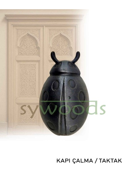 Uğur böceği kapı taktak pirinç malzeme dekoratif vintage kapı aksesuarı siyah modelleri