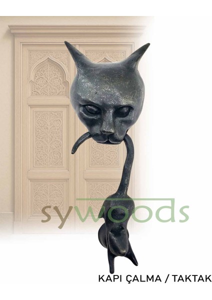 Kedi fare pirinç kapı taktak kapı aksesuar vintage kapı tokmağı siyah fiyatları