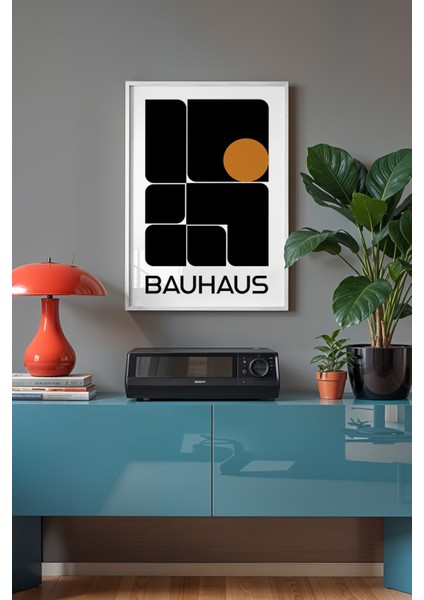 Bauhaus Serisi Beyaz Çerçeveli Poster, Tablo No:82 fiyatları
