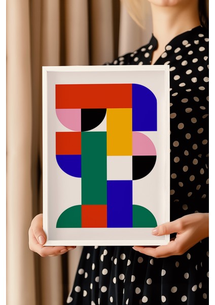 Bauhaus Serisi Beyaz Çerçeveli Poster, Tablo No:14 modelleri