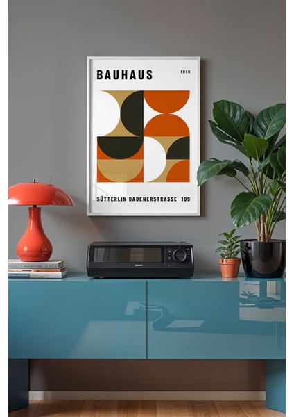 Bauhaus Serisi Beyaz Çerçeveli Poster, Tablo No:90 fiyatları