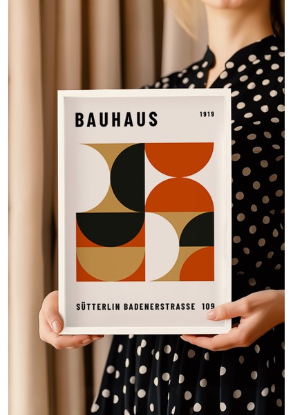 Bauhaus Serisi Beyaz Çerçeveli Poster, Tablo No:90 modelleri