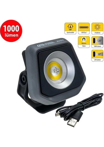 R14-CF10 Şarjlı Kompakt LED Projektör Lamba 1000 Lümen indirimleri