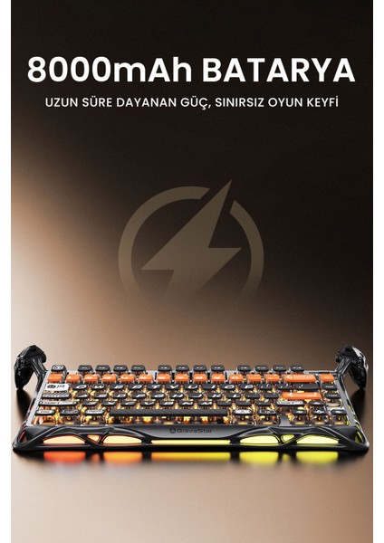 Mercury K1 Pro Rgb Kablosuz Mekanik Gaming Klavye, Alüminyum Çerçeveli, Ingilizce Q, Cyberflare modelleri