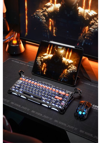 Mercury K1 Pro Rgb Kablosuz Mekanik Gaming Klavye, Alüminyum Çerçeveli, Ingilizce Q, Cyberflare