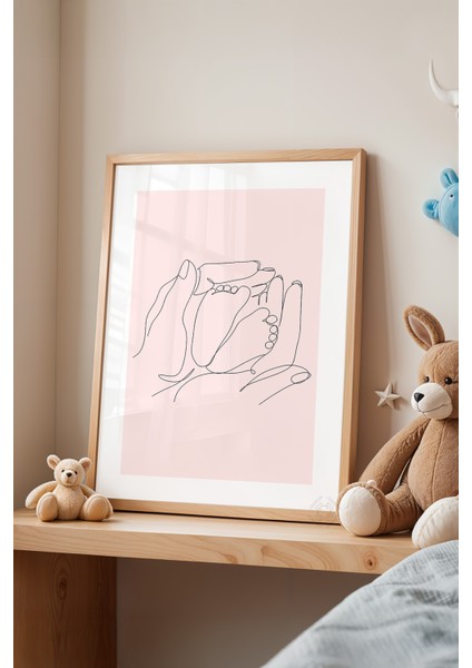 Çocuk Odası, Bebek Odası Ahşap Çerçeveli Poster, Tablo NO:125
