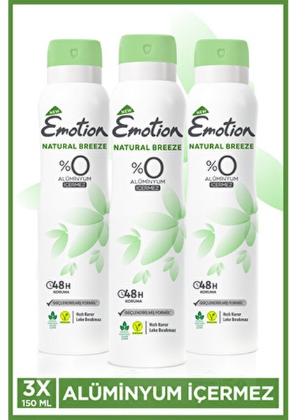 Natural Breeze Kadın Deodorant 48 Saat Koruma 3 x 150 ml Vegan Formül fiyatları