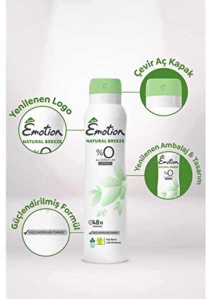 Natural Breeze Kadın Deodorant 48 Saat Koruma 3 x 150 ml Vegan Formül fırsatları