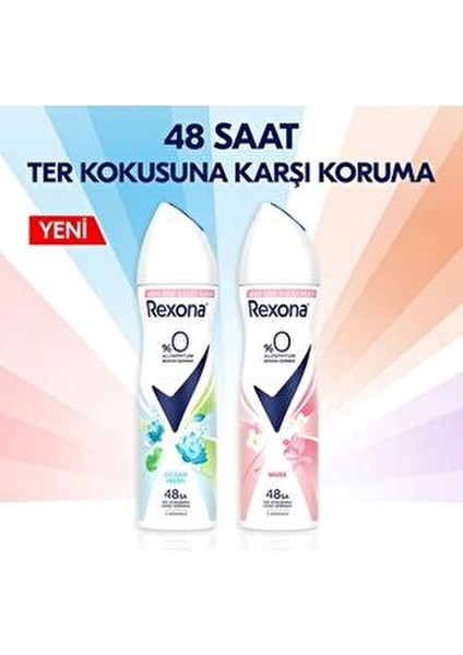 Kadın Sprey Deodorant Musk %0 Alüminyum 48 Saat Ter Kokusuna Karşı Koruma 150 ml X3