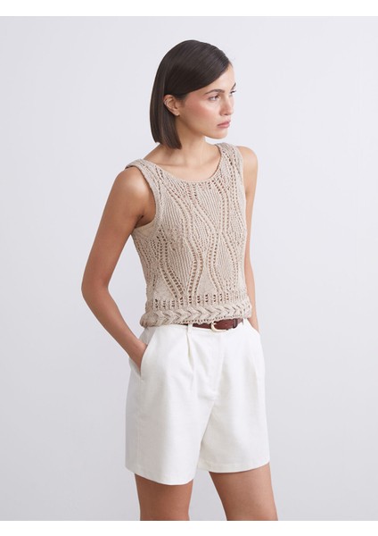 Yeni Sezon Bisiklet Yaka Ajurlu Kadın Triko Atlet