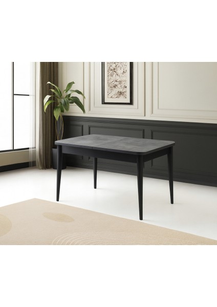 Ortadan Açılır Büyüyen Yemek Masası Gümüş Gri 80 x 130 cm Sadece Masa Fiyatıdır
