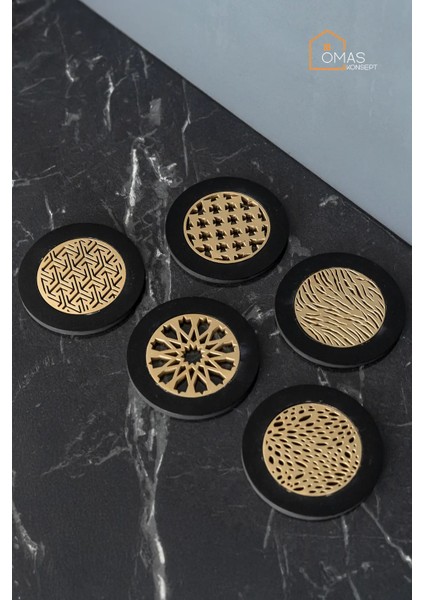 Dekoratif Ahşap Gold 5'li Bardak Altlığı ve Standı,ahşap Dekoratif Bardak Altlığı indirimleri