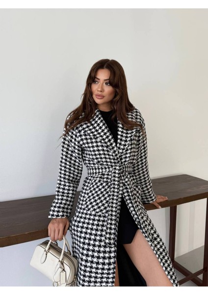 Kazayağı Astarlı Kaban Kuşaklı Kaban Uzun Boy