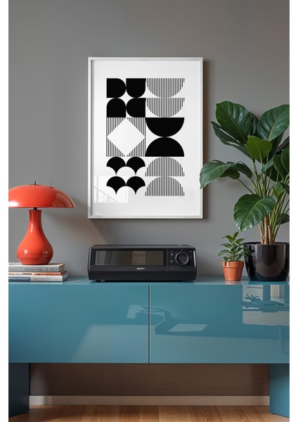 Bauhaus Serisi Beyaz Çerçeveli Poster, Tablo NO:108 fiyatları