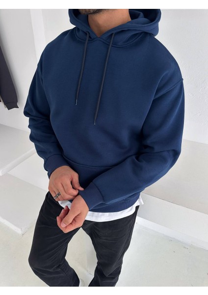 Oversıze Kalite Kapüşonlu Sweatshırt - %100 Kompakt Penye Şardonlu Sweatshırt