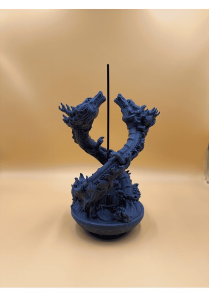 Gri Çift Ejder Figürlü Çubuk Tütsülük / Verslab Print