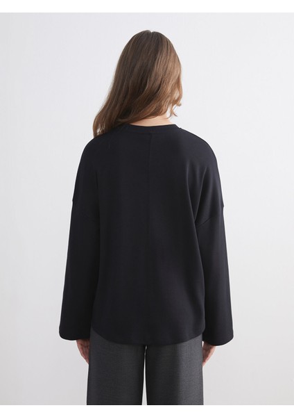 Yeni Sezon Bisiklet Yaka Kadın Sweatshirt Tunik fırsatları
