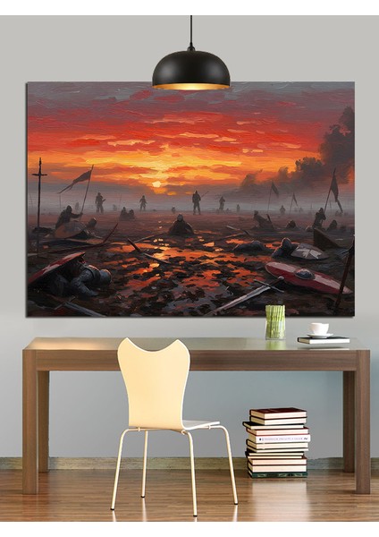 Savaş Sonrası Dekoratif Kanvas - Mdf Ahşap Tablo