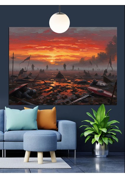 Savaş Sonrası Dekoratif Kanvas - Mdf Ahşap Tablo fiyatları