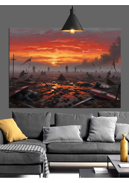 Savaş Sonrası Dekoratif Kanvas - Mdf Ahşap Tablo fırsatları