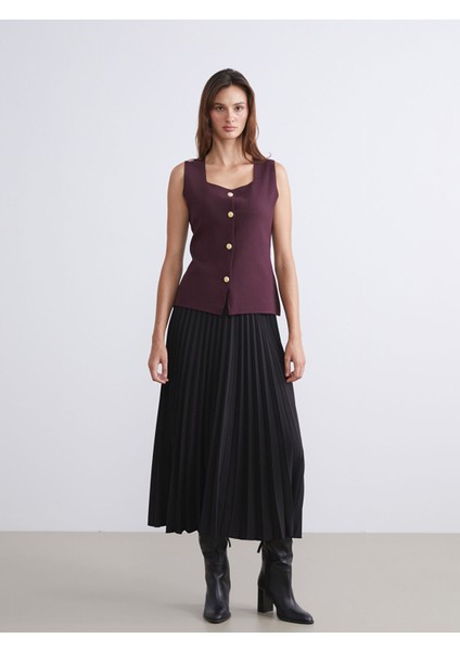 Yeni Sezon Kare Yaka Kadın Triko Yelek fiyatları