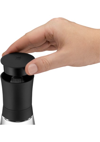 Siyah Baharat Değirmeni Modern Mutfak Aksesuarı Şeffaf Cam ve Sentetik Malzeme ile 1 Adet indirimleri