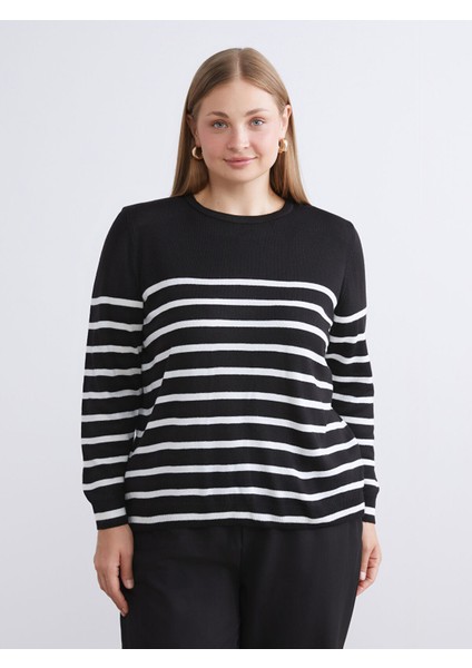 Yeni Sezon Bisiklet Yaka Çizgili Kadın Triko Kazak modelleri