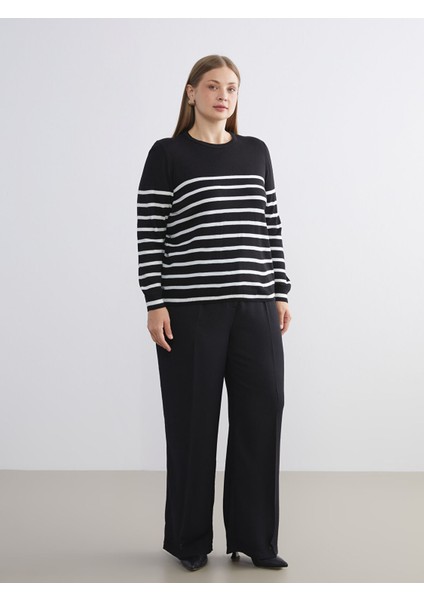 Yeni Sezon Bisiklet Yaka Çizgili Kadın Triko Kazak fırsatları