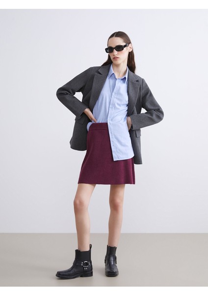 Yeni Sezon Beli Lastikli Triko Mini Etek