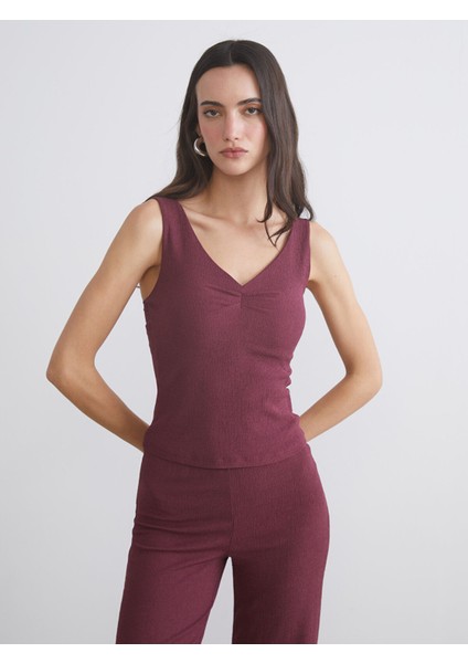 Yeni Sezon V Yaka Dokulu Büzgülü Bluz fiyatları