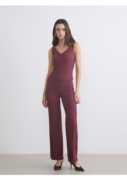 Yeni Sezon V Yaka Dokulu Büzgülü Bluz modelleri