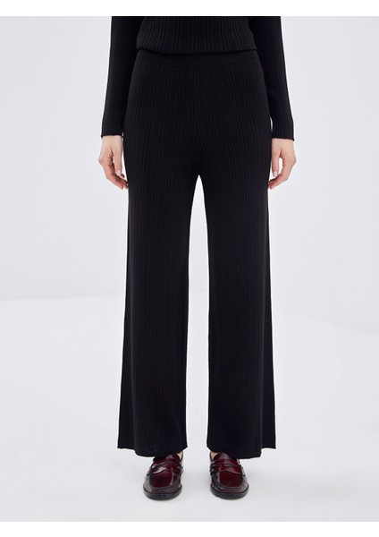 Yeni Sezon Kadın Beli Lastikli Düz Triko Pantolon modelleri