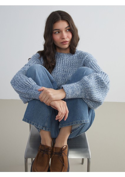 Yeni Sezon Bisiklet Yaka Kadın Triko Kazak