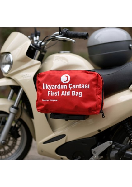 Motorsiklet Ilk Yardım Çantası Tüvtürk Uyumlu 35 Parça Ilk Yardım Seti Boyunluklu