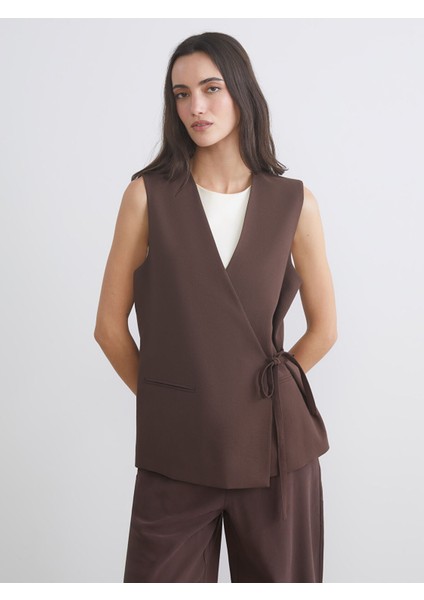 Yeni Sezon Kruvaze Yaka Kadın Klasik Yelek fiyatları