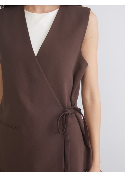 Yeni Sezon Kruvaze Yaka Kadın Klasik Yelek indirimleri