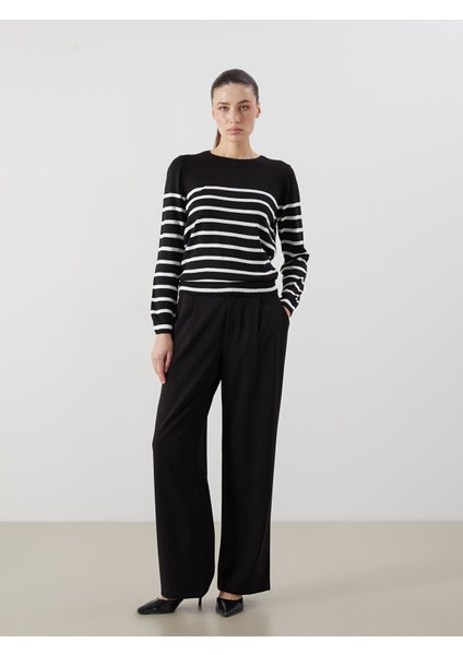 Yeni Sezon Bisiklet Yaka Çizgili Kadın Triko Kazak indirimleri