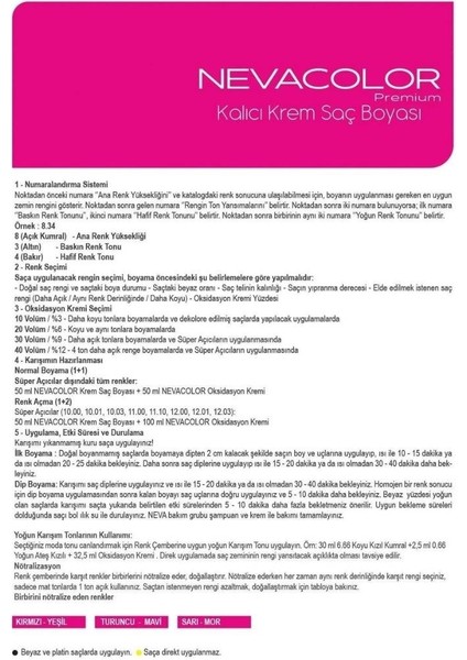 Color Krem Saç Boyası Kahve 7.0 Amonyaklı Formül ile Güçlü Etki 99 ml indirimleri