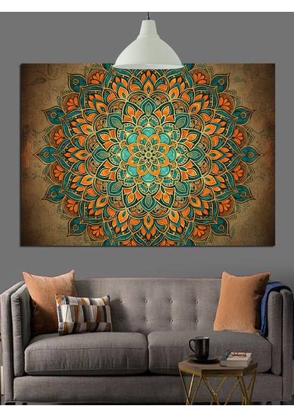 Karmaşık Geometrik Mandala Desenli Sanat Dekoratif Kanvas - Mdf Ahşap Tablo