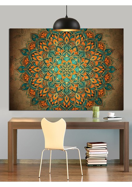Karmaşık Geometrik Mandala Desenli Sanat Dekoratif Kanvas - Mdf Ahşap Tablo fiyatları