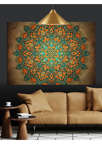 Karmaşık Geometrik Mandala Desenli Sanat Dekoratif Kanvas - Mdf Ahşap Tablo fırsatları