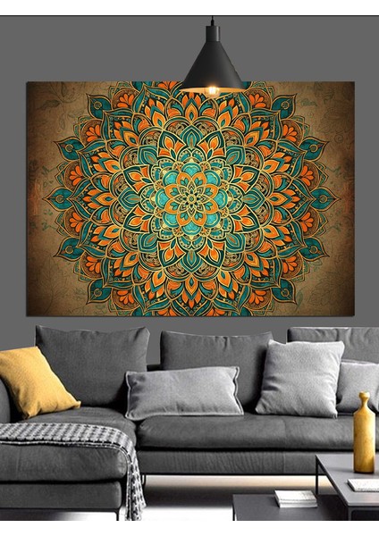 Karmaşık Geometrik Mandala Desenli Sanat Dekoratif Kanvas - Mdf Ahşap Tablo indirimleri