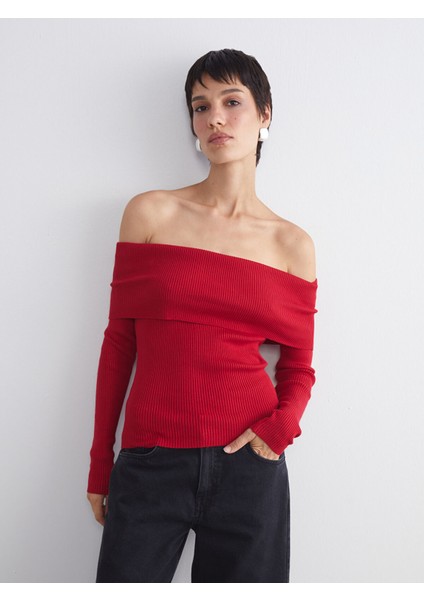 Yeni Sezon Kayık Yaka Kadın Triko Kazak