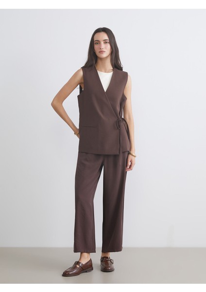 Yeni Sezon Kruvaze Yaka Kadın Klasik Yelek modelleri