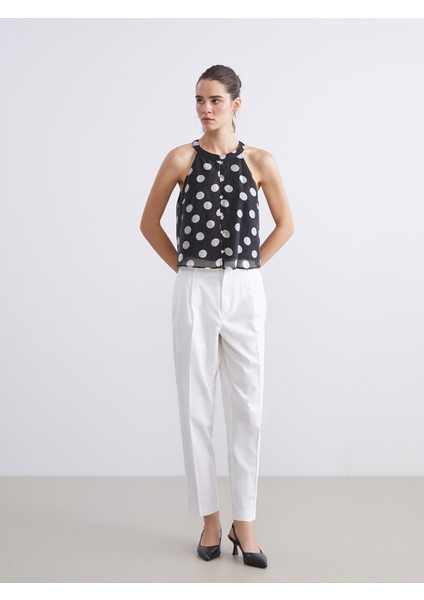 Yeni Sezon Halter Yaka Puantiyeli Bluz fiyatları