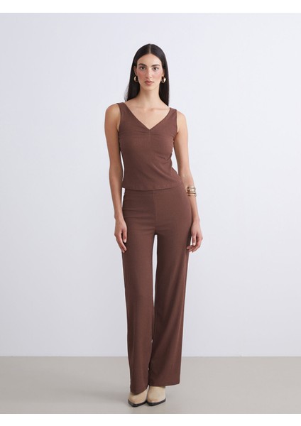 Yeni Sezon V Yaka Dokulu Büzgülü Bluz fiyatları