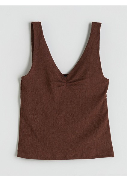 Yeni Sezon V Yaka Dokulu Büzgülü Bluz indirimleri