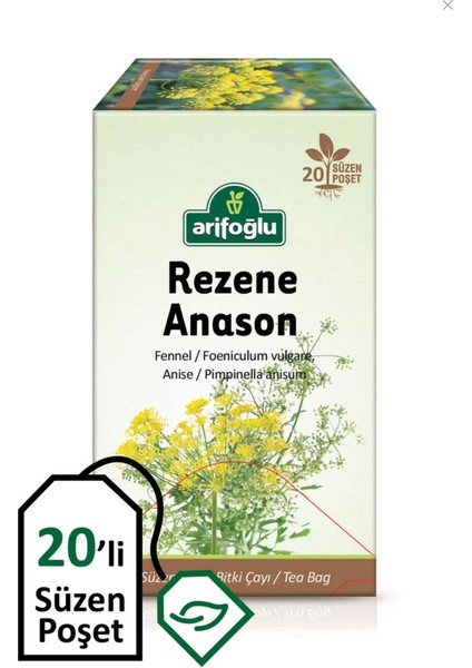 Rezene Anason 20 Adet Poşet Çay Doğal ve Katkısız İçeriklerle modelleri